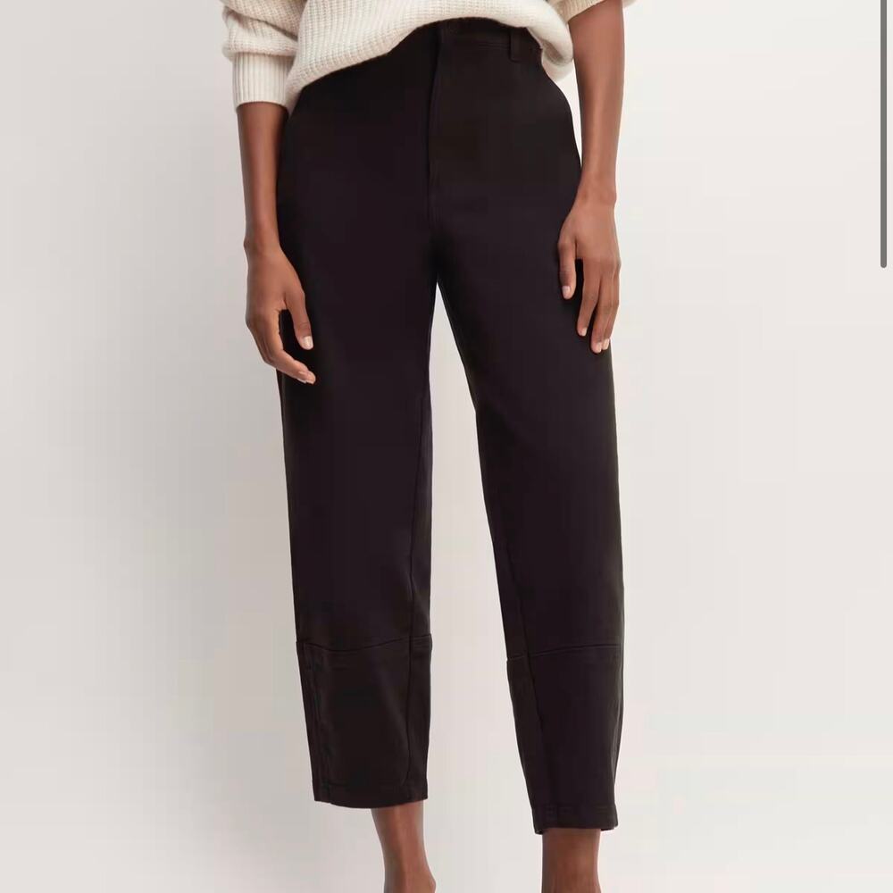Everlane The Utility High Waist Barrel Pant Women's 12 Tall Black